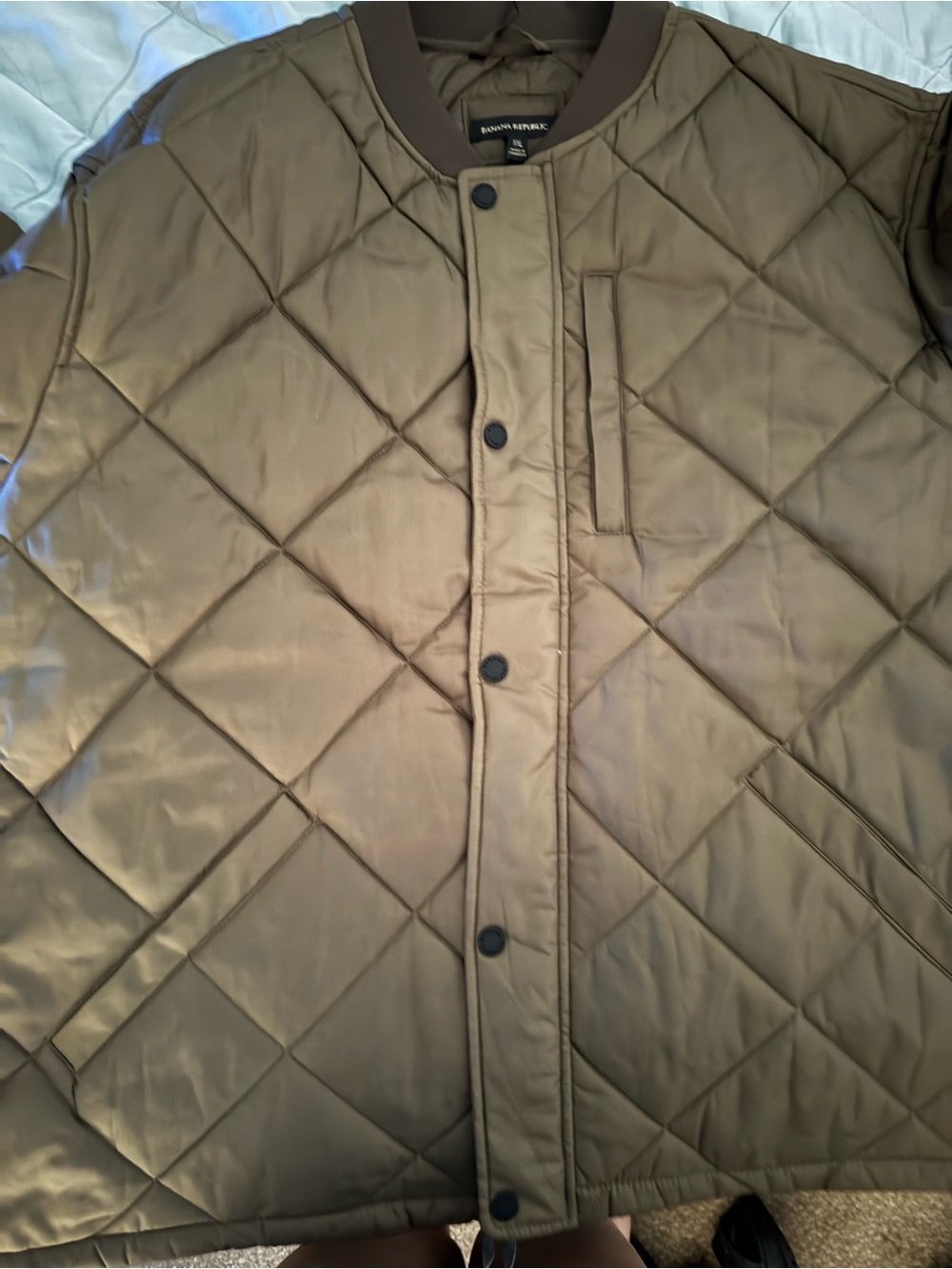 Banana Republic Quilted Bomber Jacket - Olive